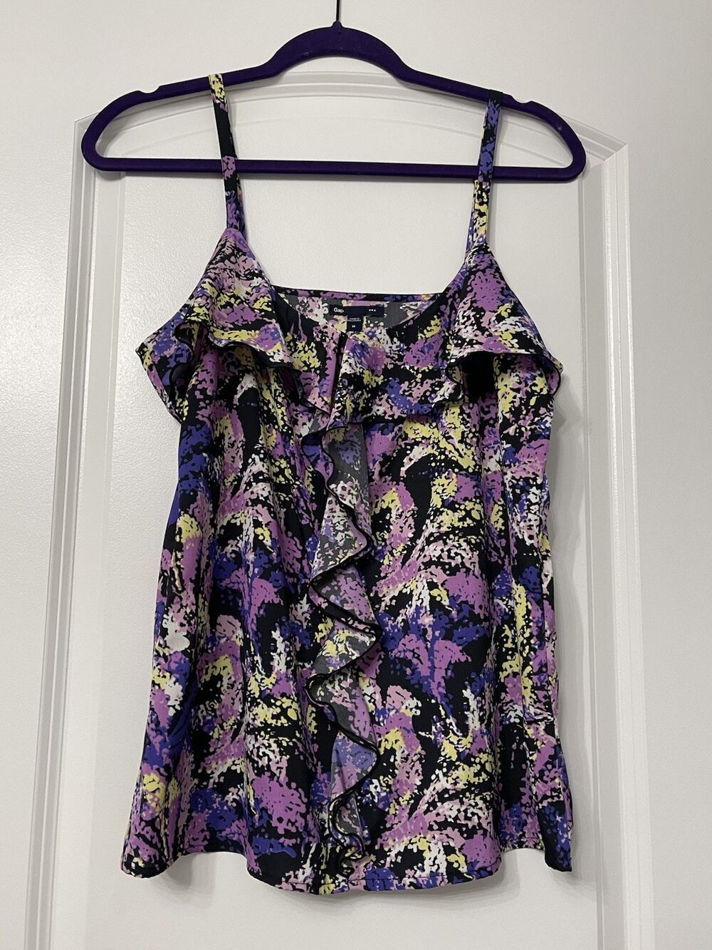 Vintage Y2K Gap Ruffle Cami Top Coquette Fairycore Feminine Blouse Camisole M